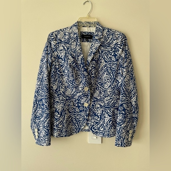 Talbots Paisley Print Vintage Boxy Blazer Sz4 Preppy Artsy Unique - Picture 4 of 11